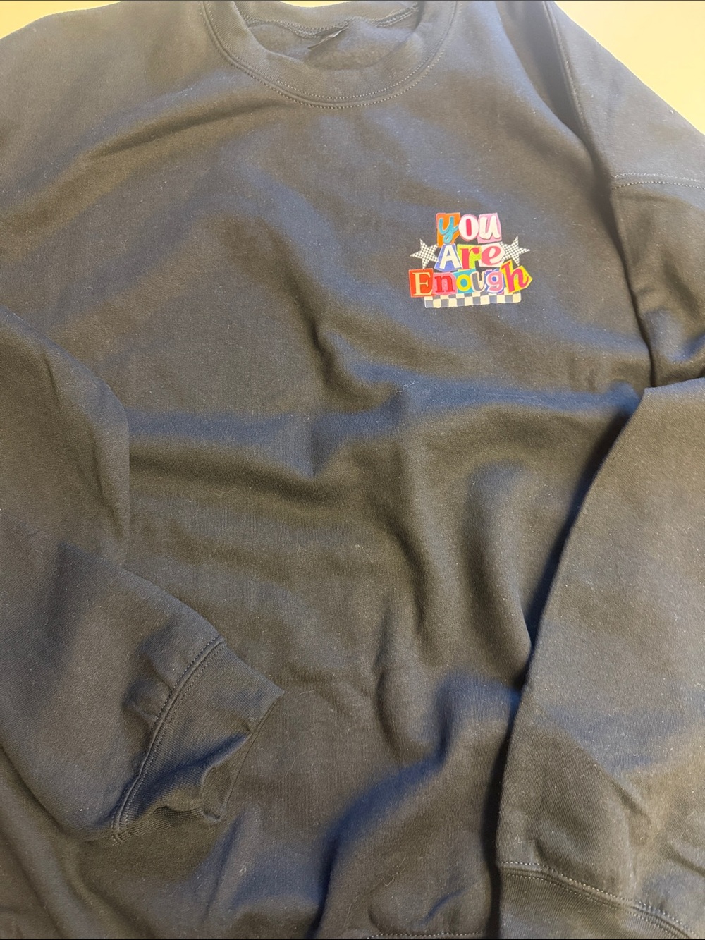 Black 'You Are Enough' Graphic Sweatshirt 2X